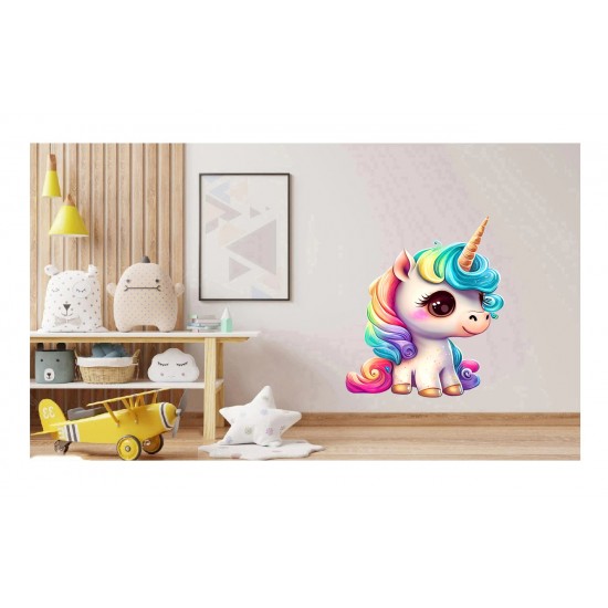 Sticker decorativ, Unicorn, Multicolor, 75 cm, 1202STK Sticker decorativ, Unicorn, Multicolor, 75 cm, 1202STK