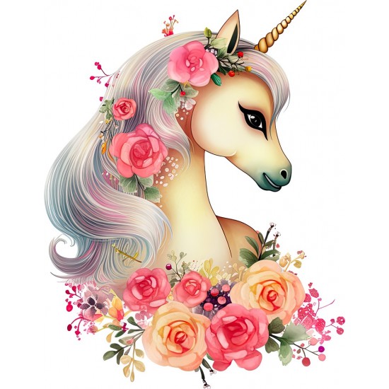Sticker decorativ, Unicorn, Portocaliu, 77 cm, 1287STK-1 Sticker decorativ, Unicorn, Portocaliu, 77 cm, 1287STK-1