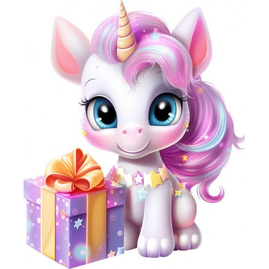 Sticker decorativ, Unicorn, Roz, 72 cm, 1333STK-3 Sticker decorativ, Unicorn, Roz, 72 cm, 1333STK-3