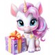 Sticker decorativ, Unicorn, Roz, 72 cm, 1333STK-3 Sticker decorativ, Unicorn, Roz, 72 cm, 1333STK-3