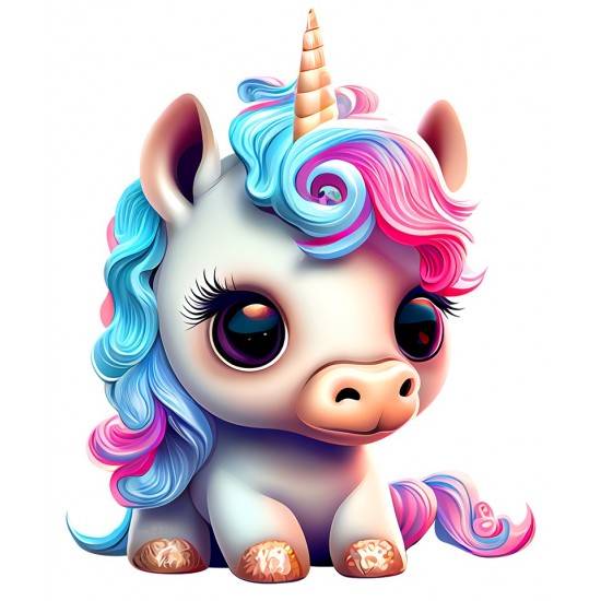 Sticker decorativ, Unicorn, Roz, 75 cm, 1202STK-6 Sticker decorativ, Unicorn, Roz, 75 cm, 1202STK-6