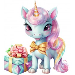 Sticker decorativ, Unicorn, Turcoaz, 67 cm, 1333STK-5