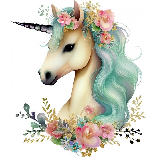 Sticker decorativ, Unicorn, Turcoaz, 70 cm, 1287STK Sticker decorativ, Unicorn, Turcoaz, 70 cm, 1287STK