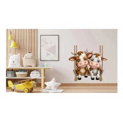 Sticker decorativ, Vacute, Maro, 61 cm, 1267STK-3 Sticker decorativ, Vacute, Maro, 61 cm, 1267STK-3