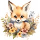 Sticker decorativ, Vulpe, Maro, 60 cm, 1351STK-4 Sticker decorativ, Vulpe, Maro, 60 cm, 1351STK-4