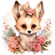 Sticker decorativ, Vulpe, Portocaliu, 64 cm, 1351STK-2 Sticker decorativ, Vulpe, Portocaliu, 64 cm, 1351STK-2