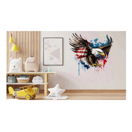 Sticker decorativ, Vultur American, Multicolor, 60 cm, 1270STK-3 Sticker decorativ, Vultur American, Multicolor, 60 cm, 1270STK-3