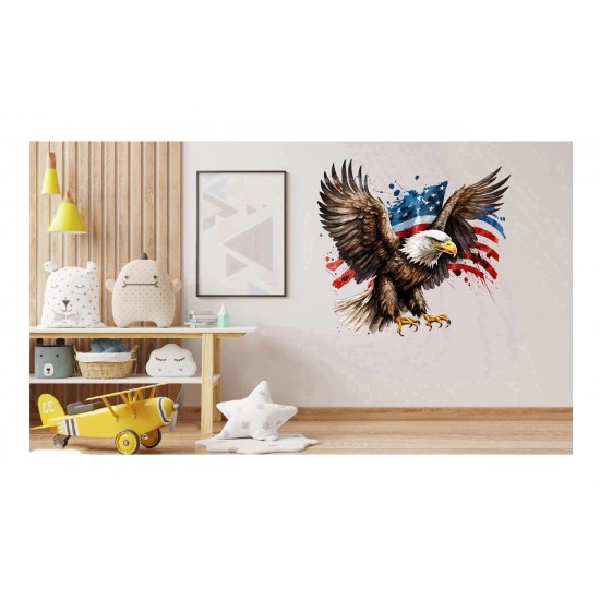 Sticker decorativ, Vultur American, Multicolor, 62 cm, 1270STK Sticker decorativ, Vultur American, Multicolor, 62 cm, 1270STK