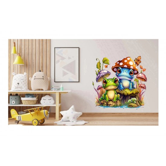 Sticker decorativ cu Broscute, Multicolor, 60 cm, 1200STK-2 Sticker decorativ cu Broscute, Multicolor, 60 cm, 1200STK-2