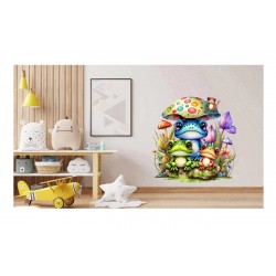 Sticker decorativ cu Broscute, Multicolor, 60 cm, 1200STK-3 Sticker decorativ cu Broscute, Multicolor, 60 cm, 1200STK-3