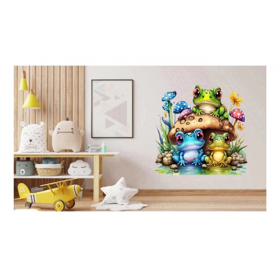 Sticker decorativ cu Broscute, Multicolor, 60 cm, 1200STK Sticker decorativ cu Broscute, Multicolor, 60 cm, 1200STK