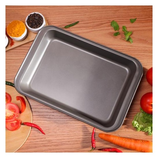 Tava de copt, Gri, 37.5 cm, HML23 Tava de copt, Gri, 37.5 cm, HML23